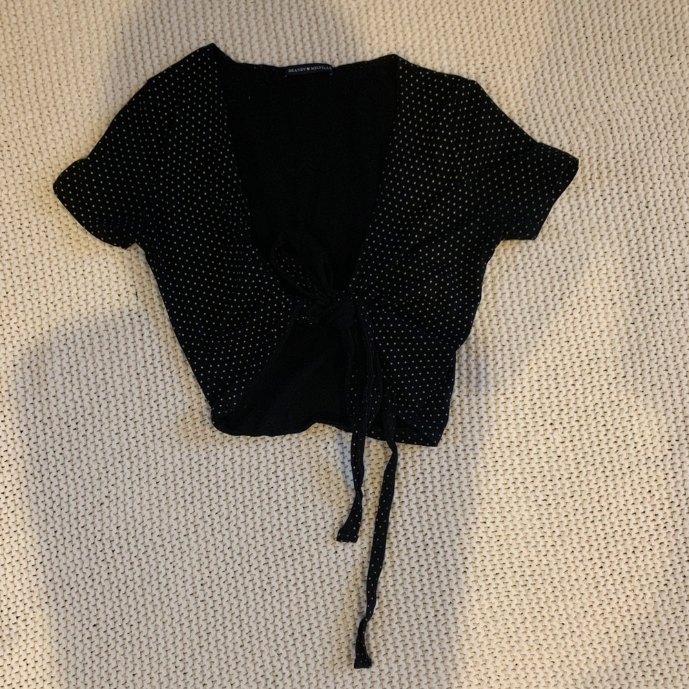 Brandy Melville, polka dotted tie crop top
